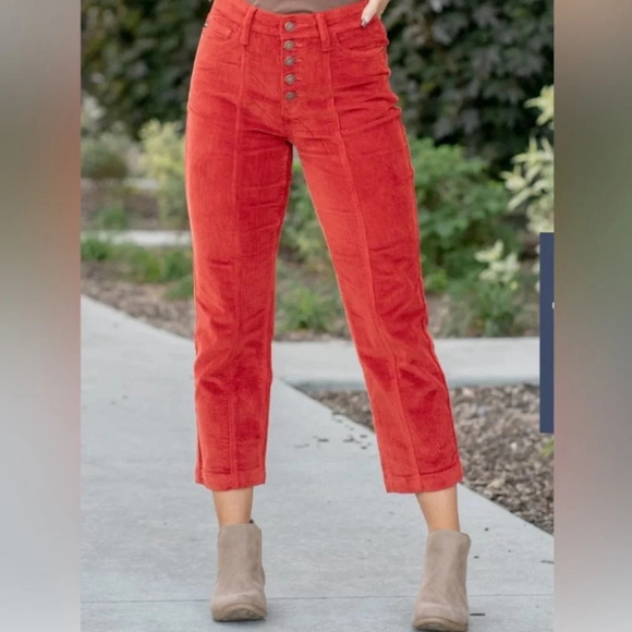 Judy Blue Rust corduroy ankle straight 16W - Picture 1 of 8